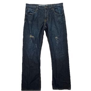 Koman Jeans Men's 38 x34 Blue Denim Pants Street Wear Relaxed Str Leg Y2K Grunge